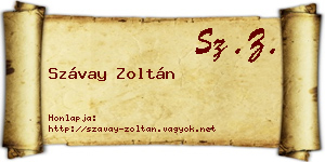 Szávay Zoltán névjegykártya