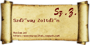 Szávay Zoltán névjegykártya